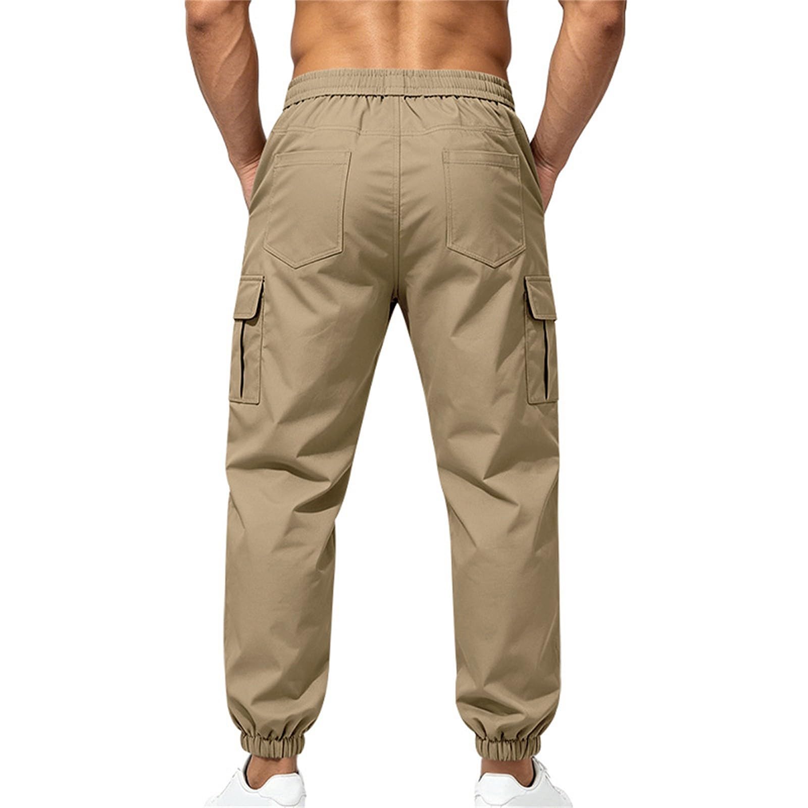 Pantalones cargo de trekking para hombre con perneras, pantalones de exterior, multibolsillos, cintura elástica, tejido de poliéster, transpirable, impermeable, monocolor, deportivo, moderno, informal