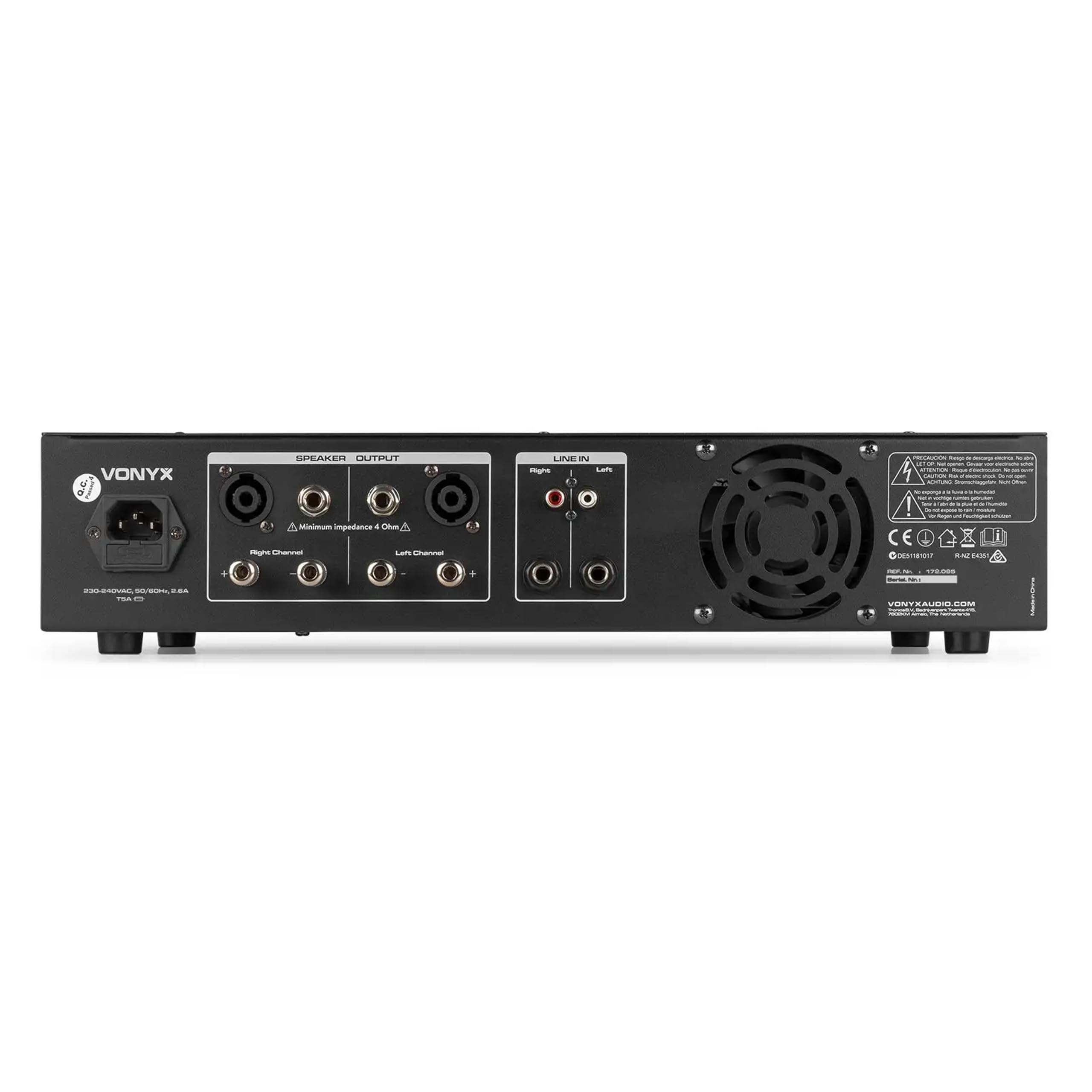Vonyx VSA10P Pack PA Pasivo - 2 Altavoces 10 Pulgadas, Amplificador VPA600 Bluetooth 2x300W, 2 Cables Speakon NL2 5 m, Equipo Sonido para DJ, Eventos y sonorización Profesional
