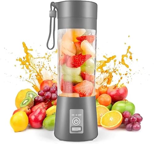 SUPERSTUD Portable USB Juicer Blender for Juices and Smoothie, Milk Shakes, 380ML, built-in Jar (Grey)