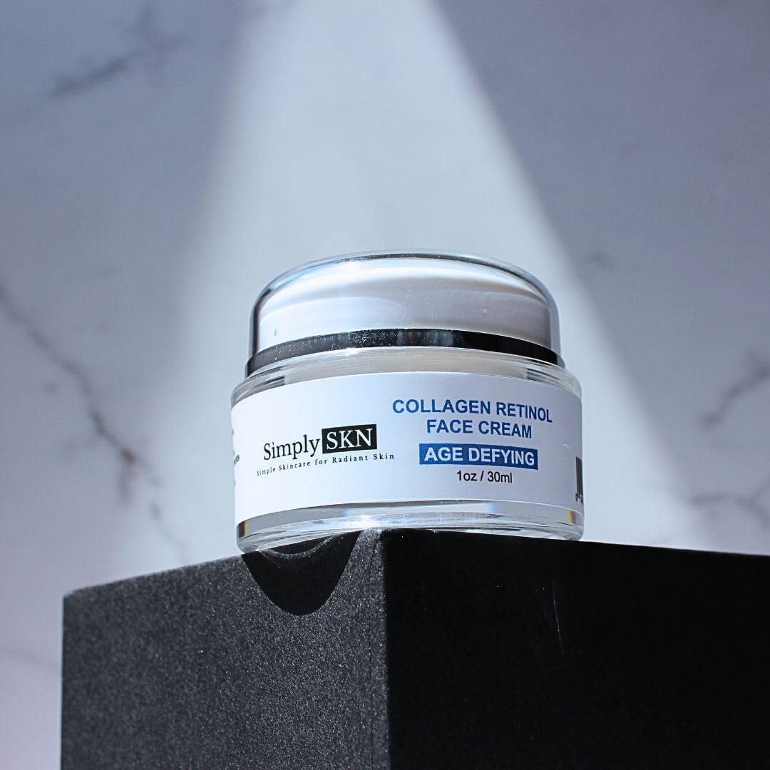 Age Defying Collagen Retinol Cream for Wrinkles and Fine Lines - Skin Tightening Cream for Face and Neck - Anti Aging Day and Night Facial Cream for Women and Men - 1.0 oz