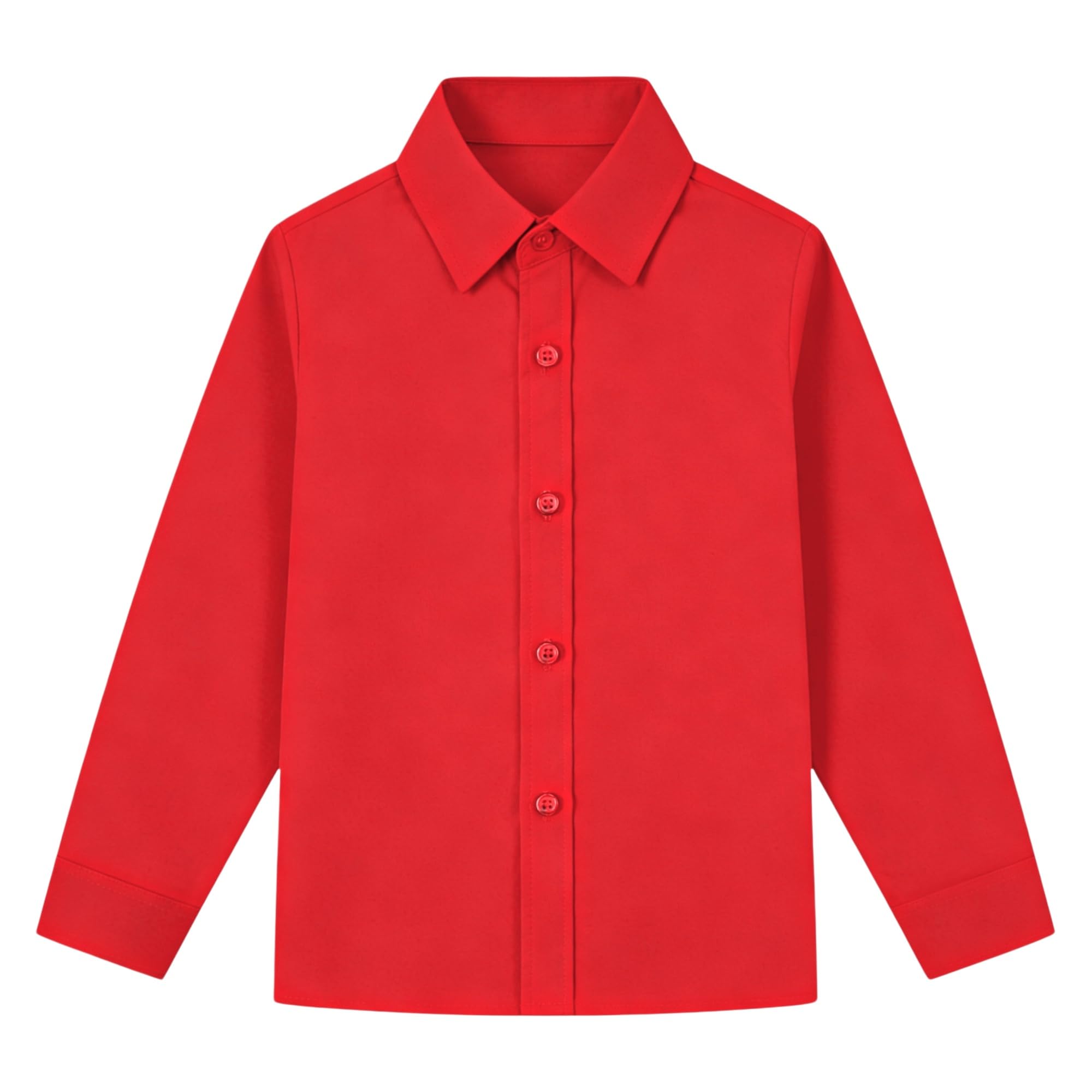 Boy's Long Sleeve Button-Down Shirt Kids Soild Collar Fashion Dress Shirts, Boys Short Sleeve Tops Size 2t-20