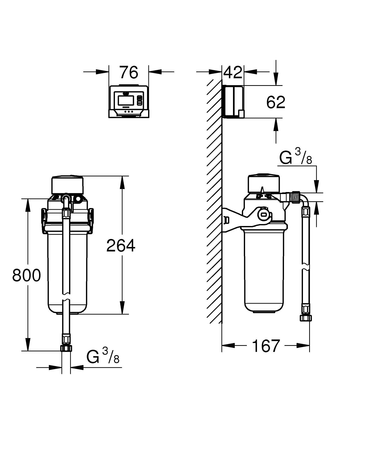 GROHE Blue 41136000 filtr z węglem aktywnym (pojemność 1500 l przy 9° dKH, redukuje substancje zakłócające zapach i smak), 41136000