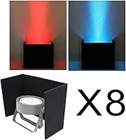 Vista 1 de American Sound Connection (8) Iluminación DJ Universal Slimpar 38 56 64 Can Luz LED Uplighting Negro Shield Cover