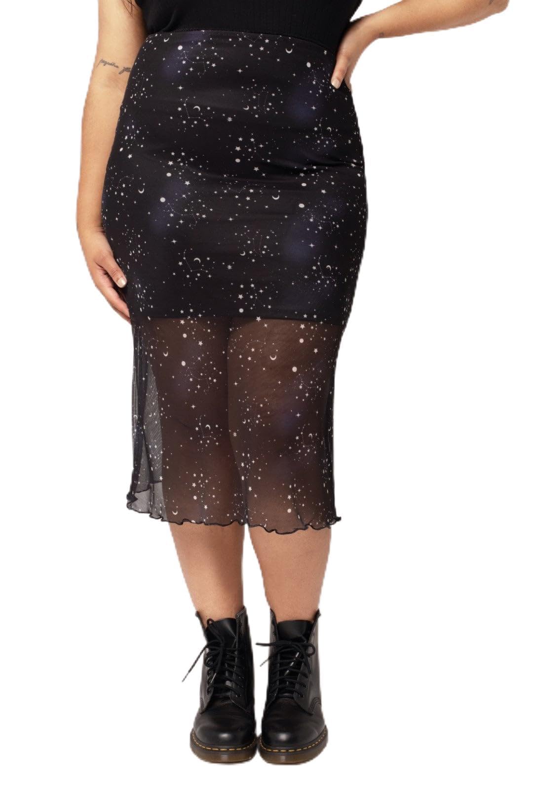 Hell Bunny Blk Zodiac Mesh Skirt