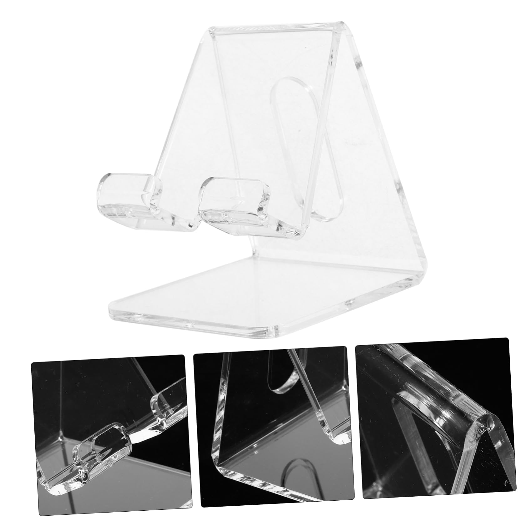 Hemobllo 5pezzi Supporto per Cellulare Acrilico Trasparente Porta Smartphone da Scrivania per Videochiamate e Streaming Design Elegante e Funzionale per Uso Domestico e Ufficio