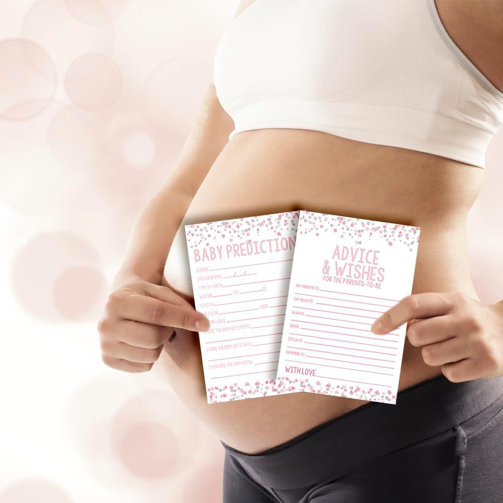 Amanda Creation Baby Shower Games 8 Game Set Pink & Silver Twinkle Little Star Girl 80 Double-Sided Cards for 20 Guests. Baby Shower Bingo, Baby Predictions & Activities for Guests. Theme for Girl