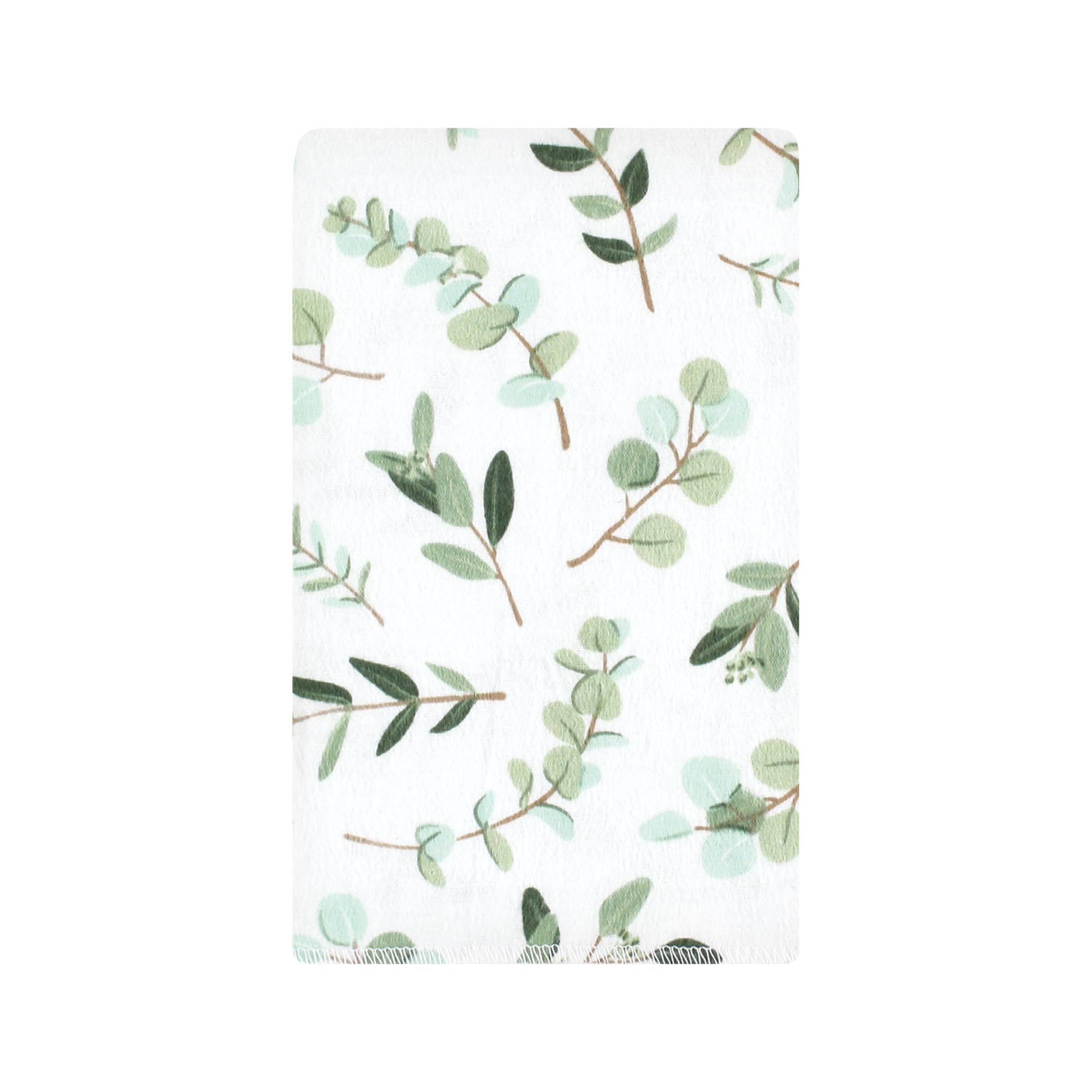 Hudson Baby Cotton Flannel Burp Cloths, Eucalyptus 10-Pack, One Size