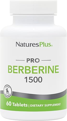 Natures Plus PRO Berberine 1500 mg - 60 tabletas - Apoya el metabolismo saludable - Sin OMG, vegano y sin gluten - 30 porciones