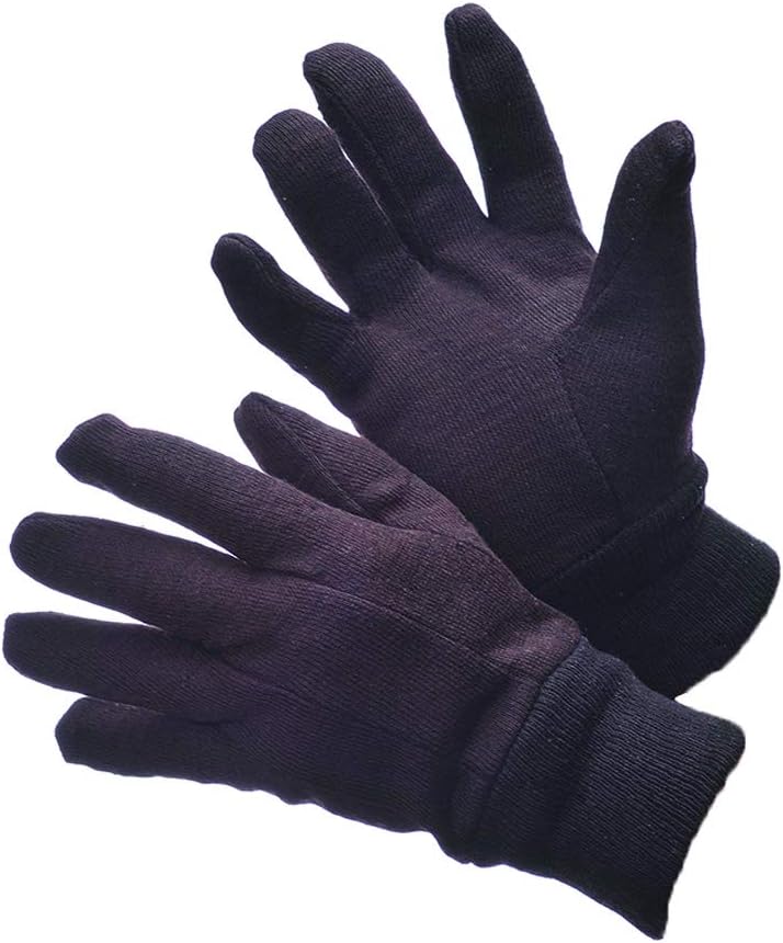 6 DOZENS 72 PAIRS POLY COTTON BROWN JERSEY WORK GLOVES 9OZ (Large (Premium Man))