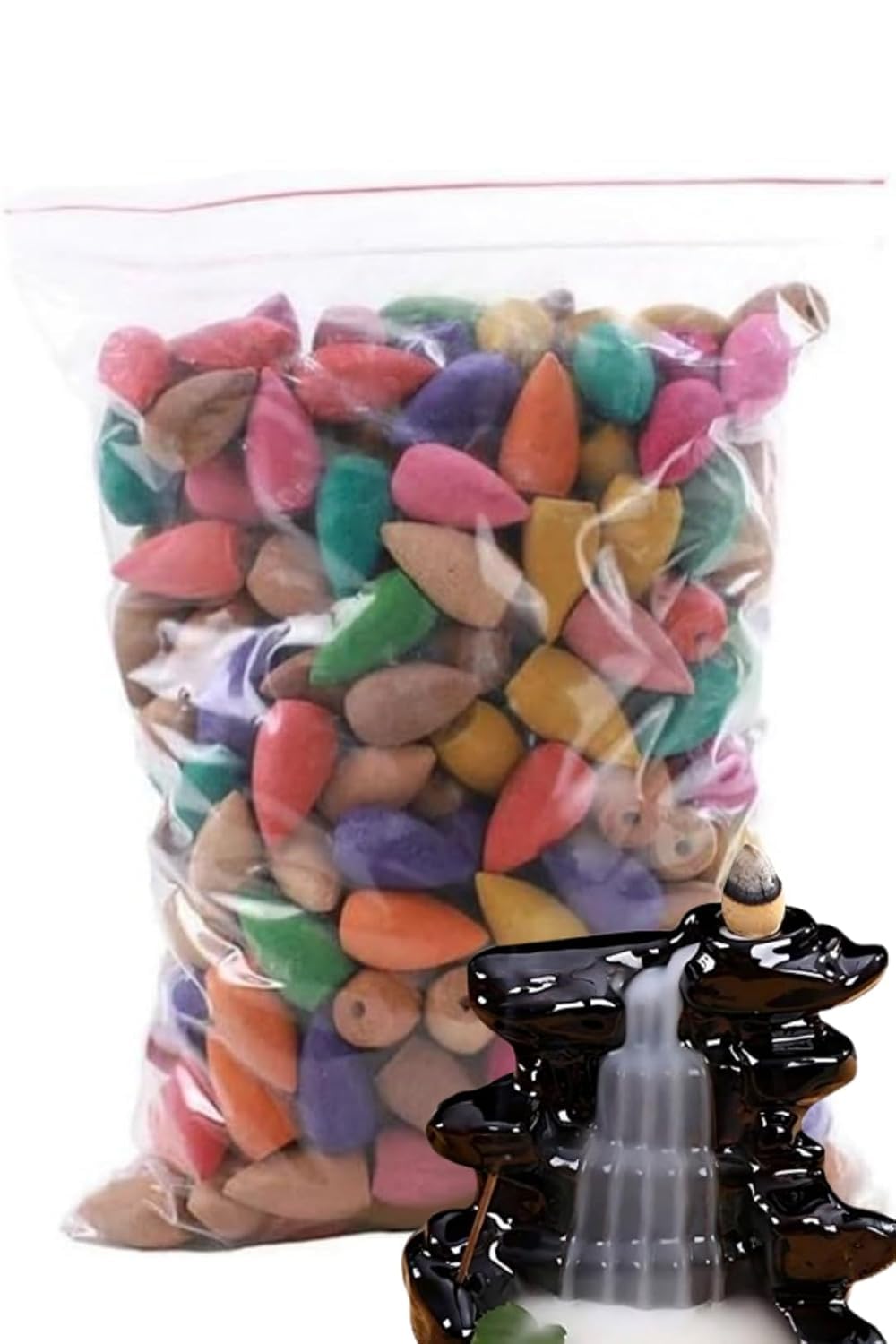 (Pack of 80 Cones) Multi Color, Unscented Backflow Dhoop Cones, for backflow Smoke Fountain and backflow Incense Burner, for Pooja, Rituals & Special Occassions, Smoke Fountain-picture-11