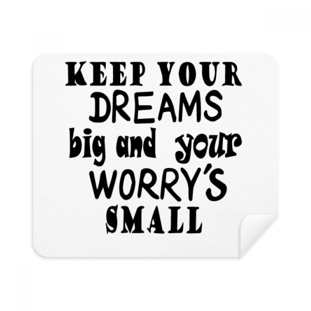 English Word Design Dream and Worry Cleaning Cloth Screen Cleaner 2pcs Suede Fabric