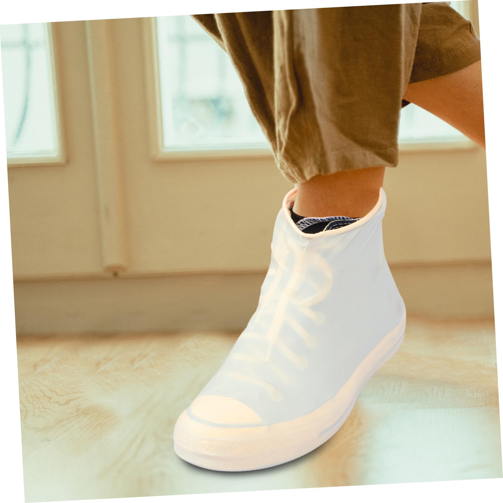 GLSTOY 3 Pairs Boot Covers for Men Reusable Rain Boot Overshoes Waterproof Shoe Protectors