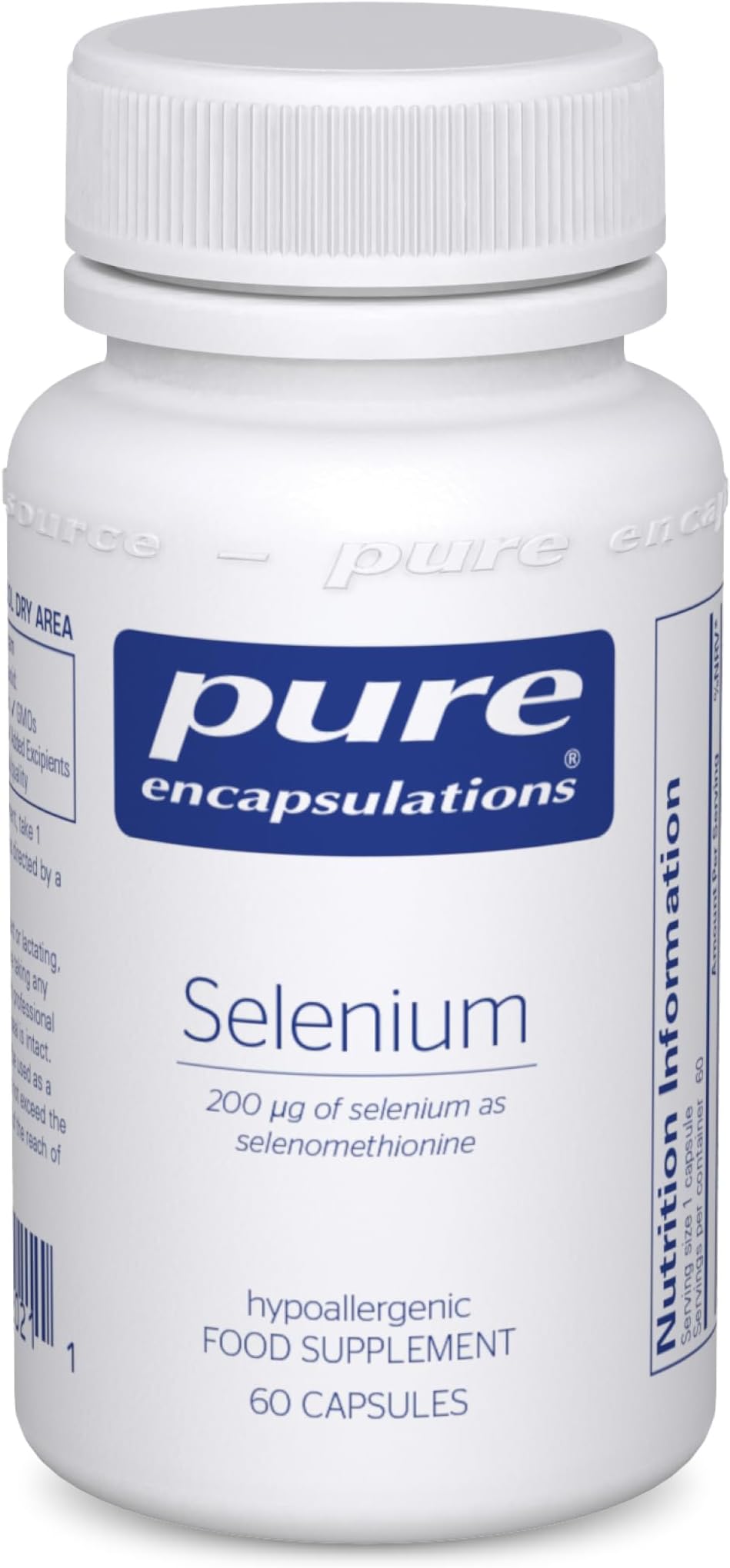 Selenium 200ug - Selenomethionine Supplement for Immune and Thyroid Function Support - 60 Vegetarian Capsules