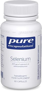 Pure Encapsulations Selenium 200ug, 60 Vegetarian Capsules | Immune, Thyroid & Antioxidant Support, 200ug Selenium as Selenomethionine for Normal Hair & Nails, Well-Absorbed
