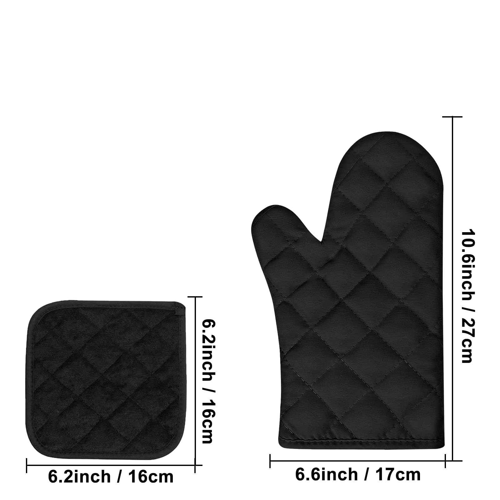 Lot De 4 Gants De Four Et Maniques Antidérapants - Résistants à La Chaleur Pour Cuisine Et Barbecue