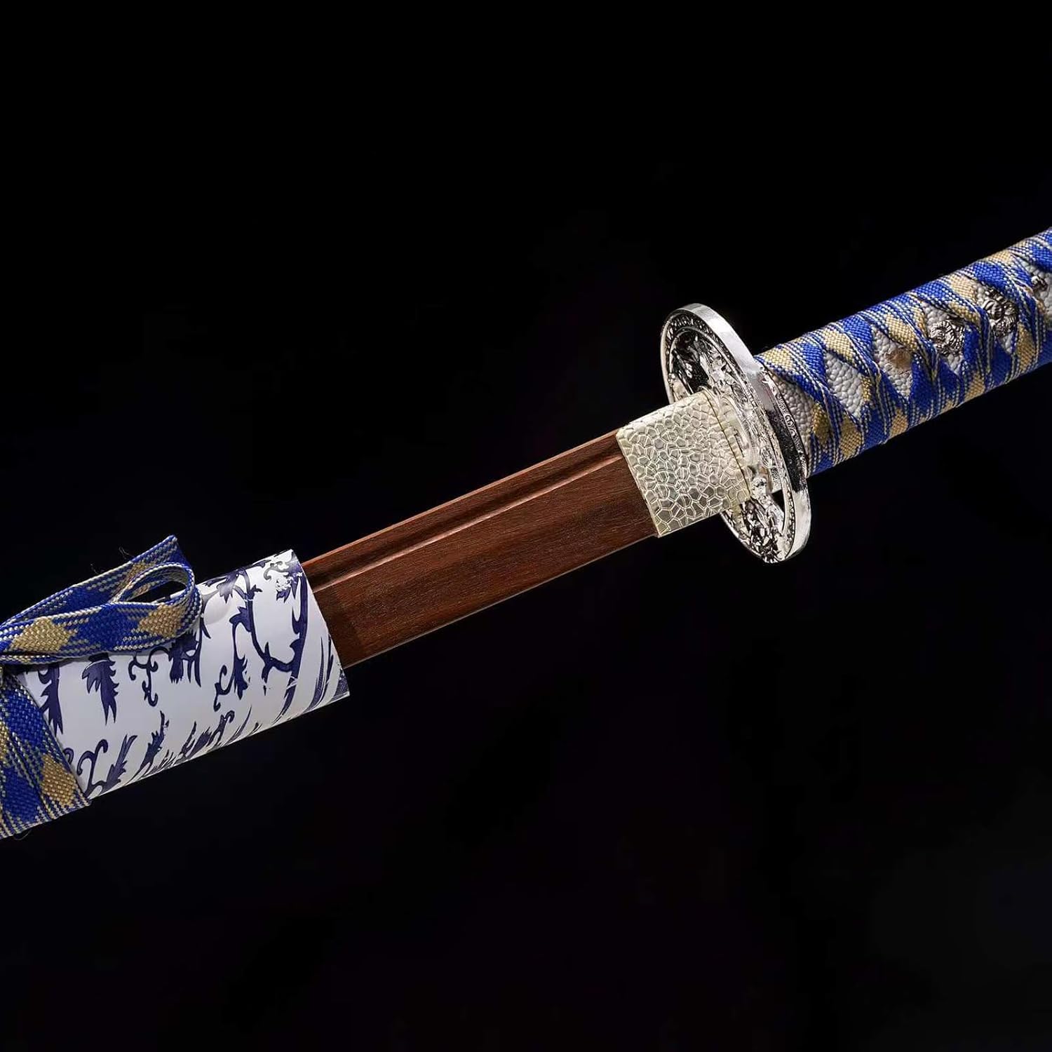 Naturalny ciężki drewniany Bokken, ręcznie robiony miecz samurajski z osłoną, japońska katana do wyświetlania, cosplay, kolekcja, trening Kendo/Iaido/Bushido-103CM
