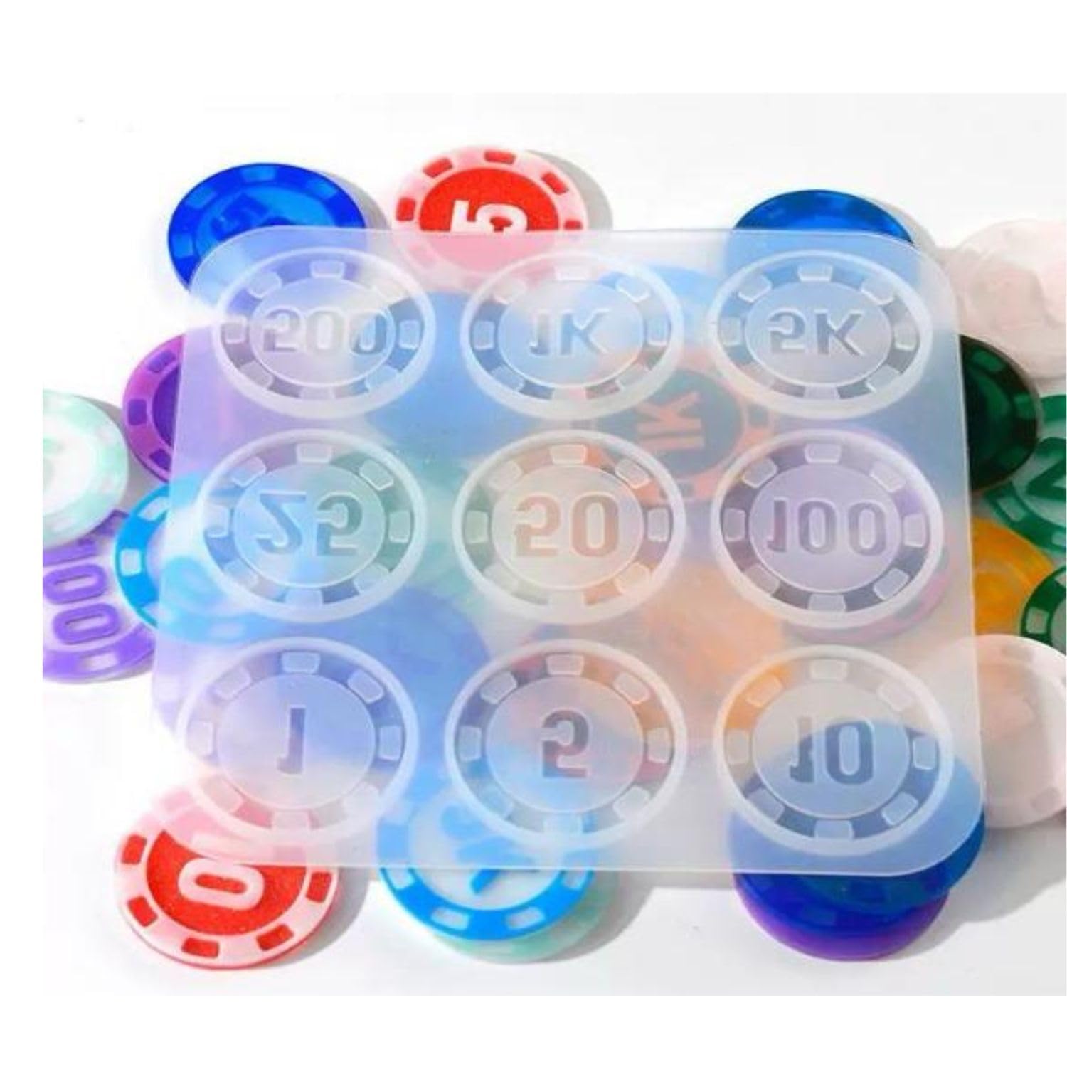 Title SNOOGG Poker Coin Token Silicone Mold 40mm 9 Cavity Epoxy Resin Casting DIY Virtual Currency Collectible Art Game Chips Reusable-picture-23