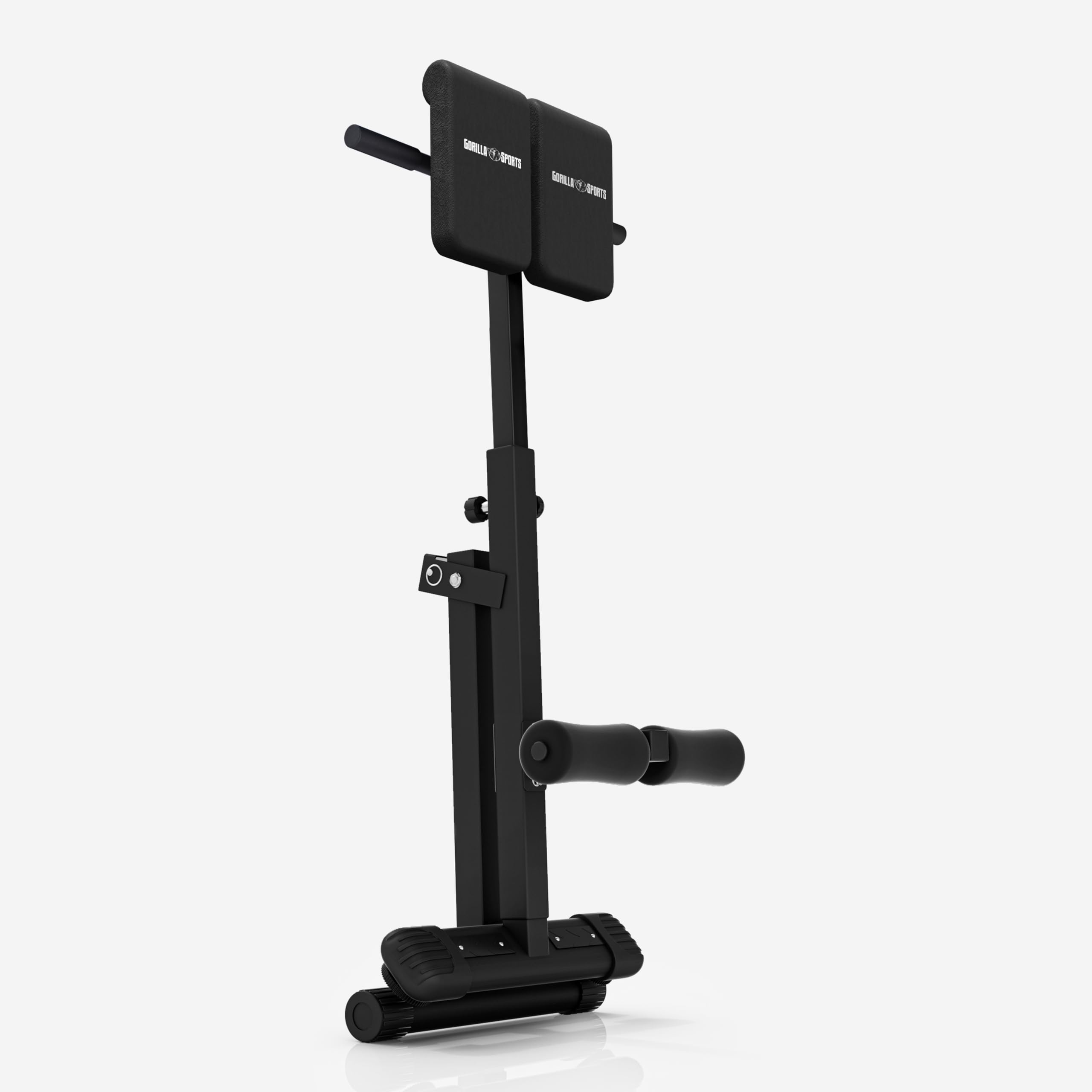 GORILLA SPORTS® Panca per Schiena e Addominali - Pieghevole, Altezza Regolabile in 5 Livelli, Multifunzione, Max. 120kg, Nero/Bianco - Sedia Romana, Iperestensione, Allenamento dei Dorsali, Palestra