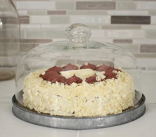 Miniatura 2 de Colonial Tin Works Cloche de postre de estilo vintage con base, vidrio transparente, redondo, 10 pulgadas de diámetro. x 6 pulgadas de alto, incluye