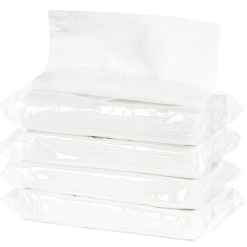 Refil de lenços de papel para suporte de para-sol Accmor, branco, 2 camadas, 4 pacotes com 50 folhas