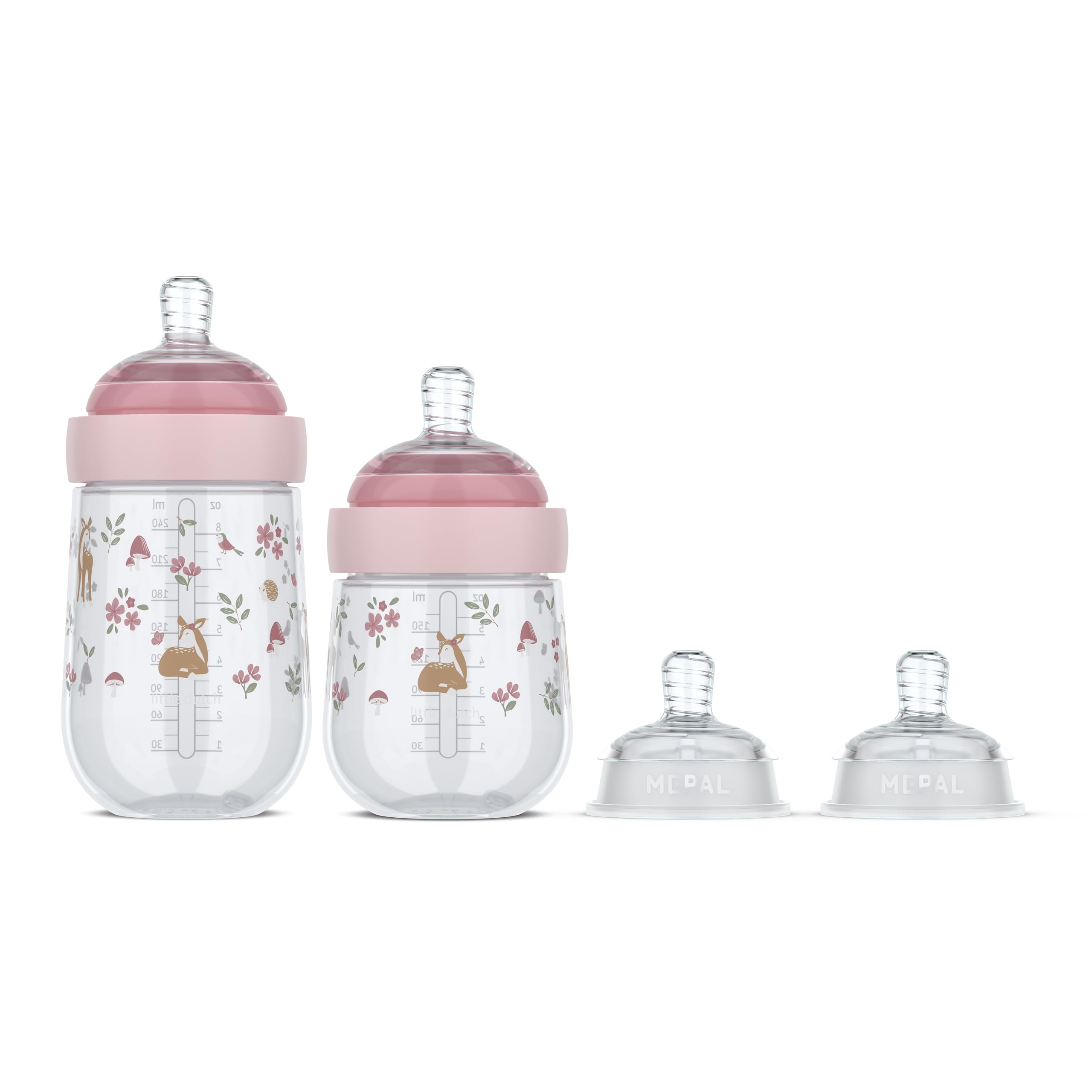 Mepal - Starterset Baby Bottles Mio Little Dutch - 3-Piece - Anti-Colic Baby Bottles - Spiral Design Prevents Blocked Teat - Medical Grade Silicone
