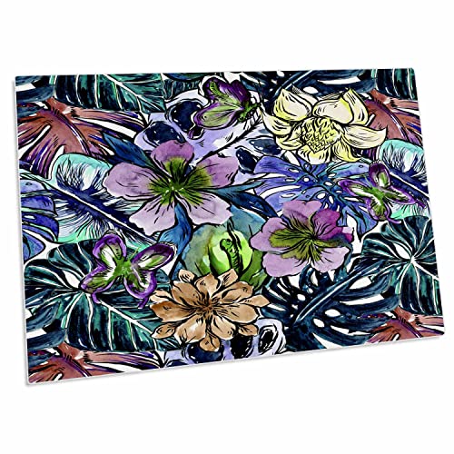 3dRose Desk Pad Floral Azul Tropical 23x16 pulg miniatura 1