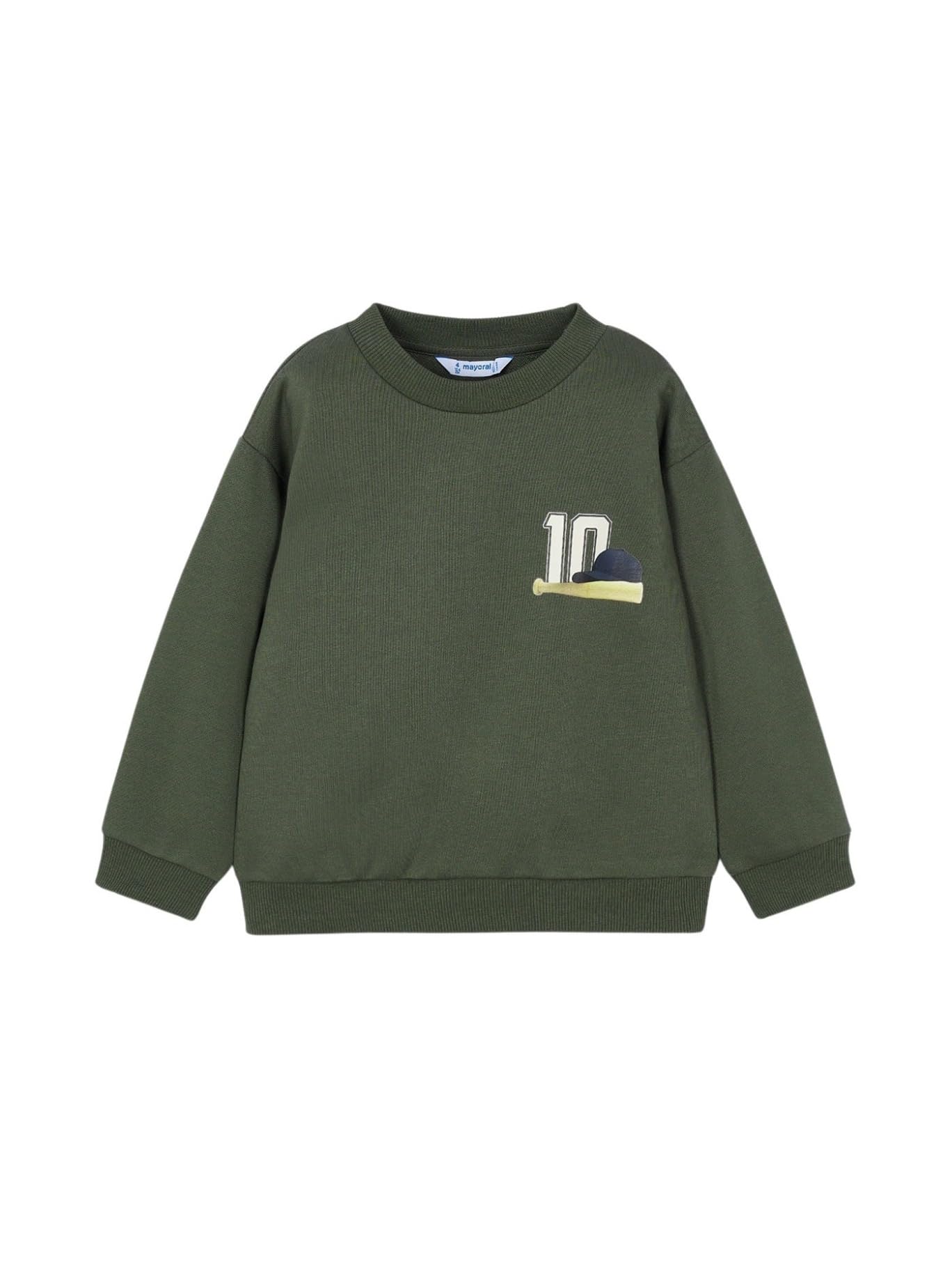 Pullover Mayoral oliva para niño con original estampado en la espalda de algodón 5