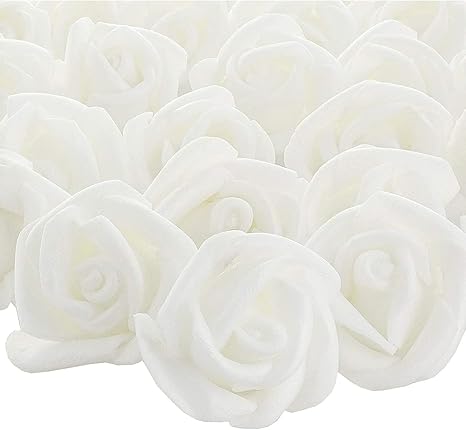 Amazon Com 玫瑰花頭 人造花 白色 1 英吋 0 入 居家與廚房