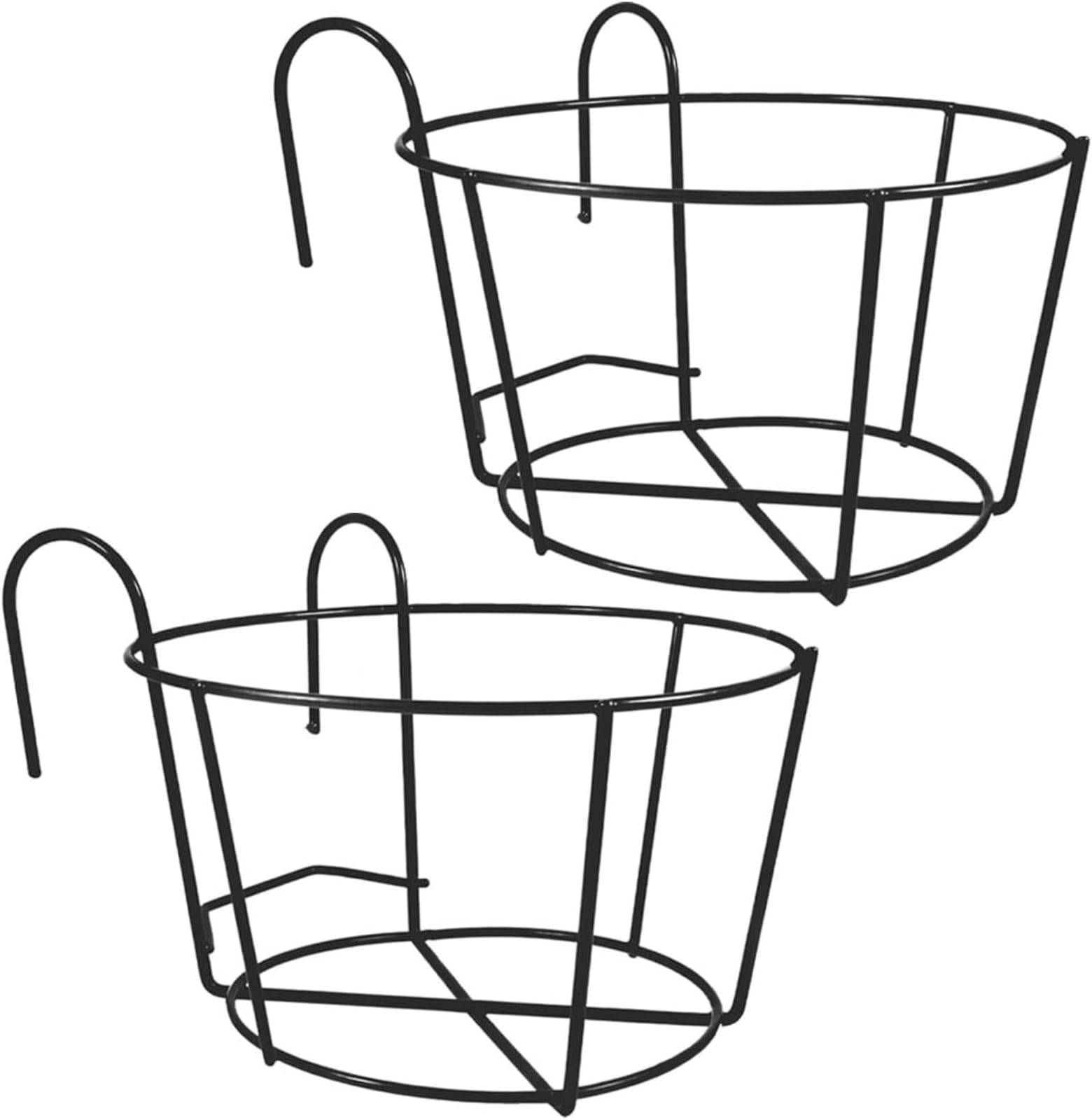 Supports Suspendus Ronds en Fer Noir 30 Cm pour libérer l'espace au sol de votre terrasse et jardin
