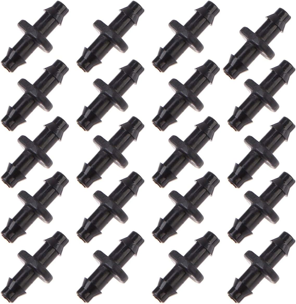 UCLEVER 100PCs Drip Irrigation Barbed Connetor Coupling Fittings for 4mm/7mm Tube Drip Irrigation Watering System