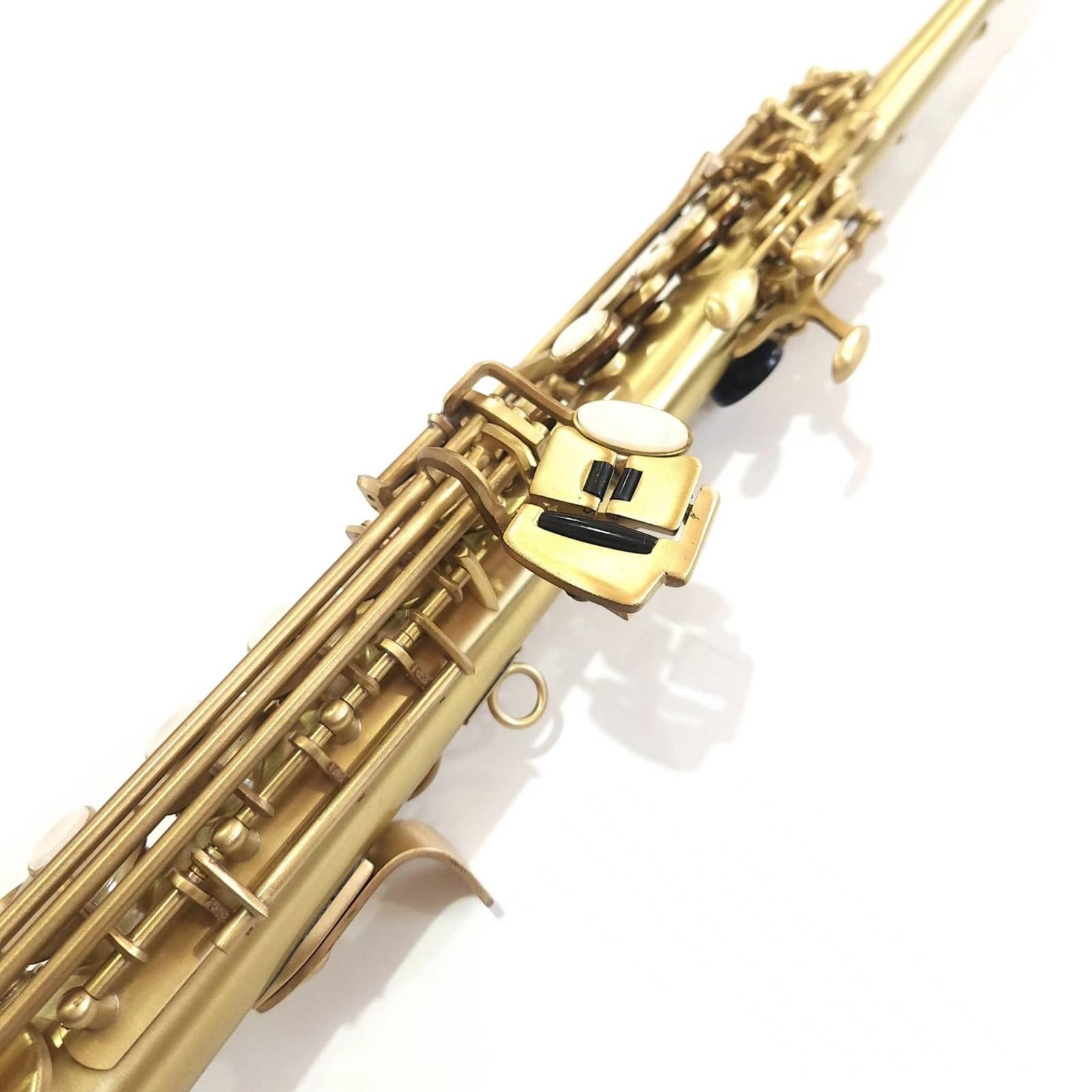 Sax Soprano Dritto Vintage Soprano in Metallo con Custodia per Sassofonisti, Musicisti, Concerti, Scuola di Musica, Prove