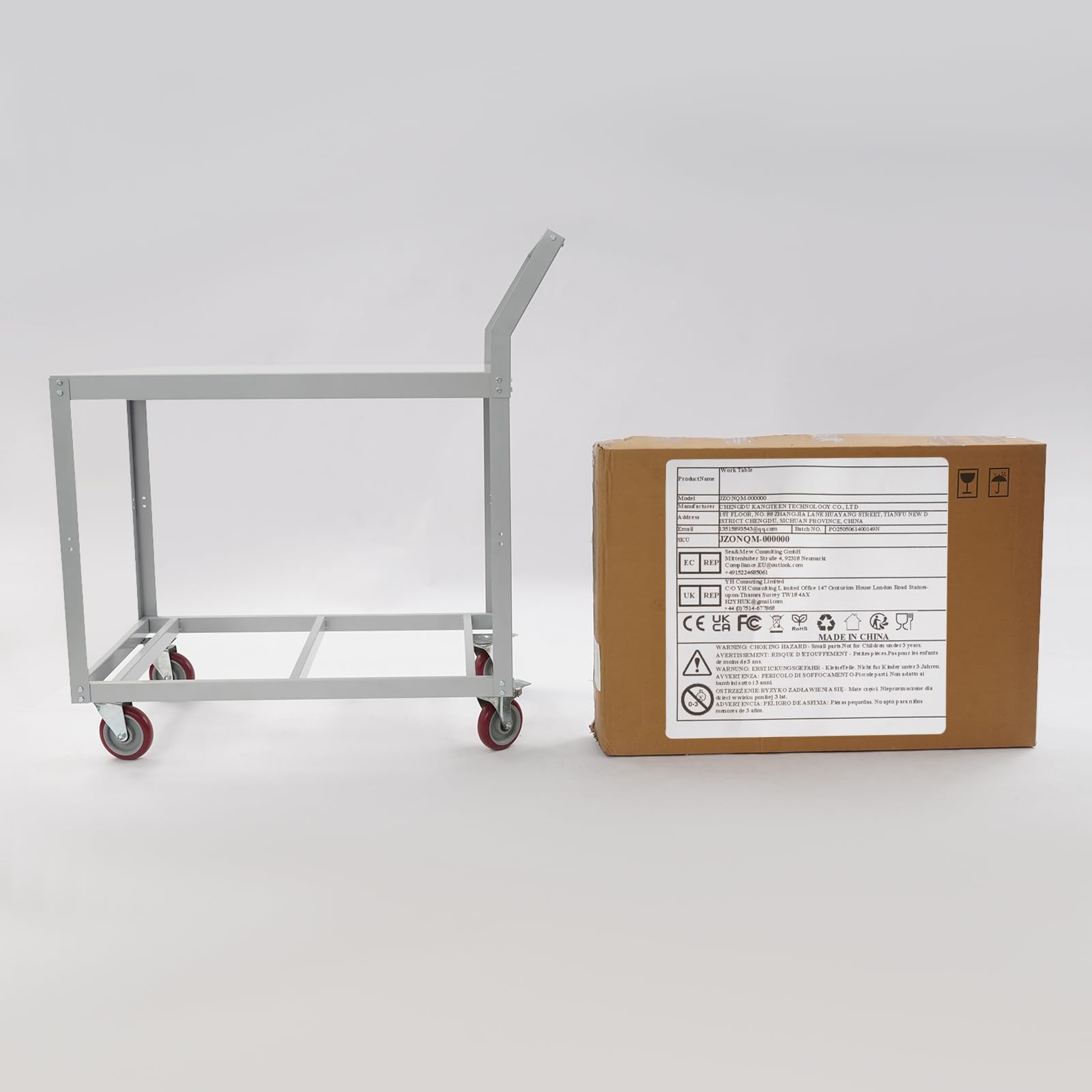 Mesa de trabajo móvil de acero inoxidable con ruedas, superficie de trabajo de acero, mesa de trabajo para cocina, hasta 160 kg, para fábricas, talleres, cocina, catering (plata)