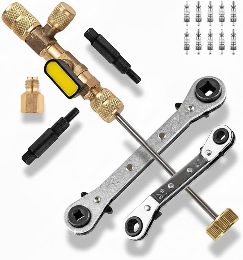 Kit Herramienta Desmontaje Instalación Núcleo Válvula y Llave Servicio HVAC