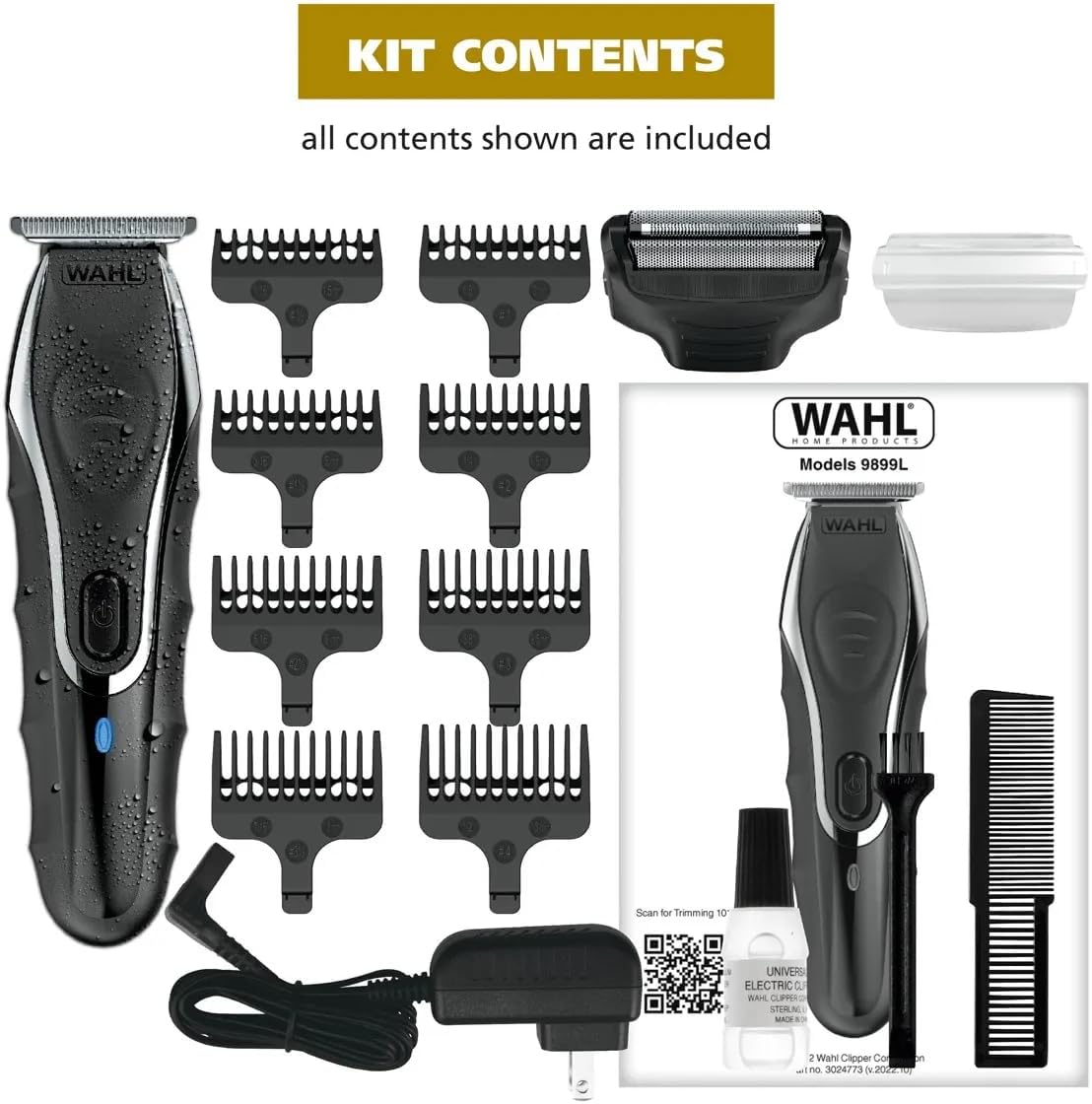 Contents of the Wahl Manscaper Commando Trimmer kit