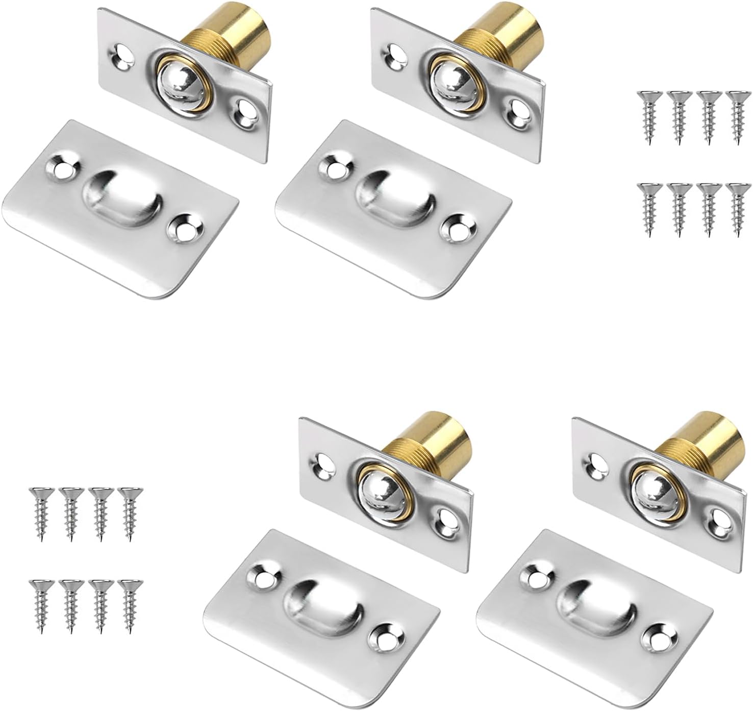 4 Pcs Ball Catch Door Hardware with Spring Closet Door Ball Catch