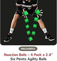 Vista 2 de Bolas de reacción de 4 unidades, 7.1 cm - Equipo de entrenamiento de reflejos para béisbol y voleibol, coordinación mano-ojo, entrenador de reflejos
