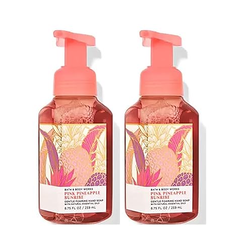 Bath and Body Works - Jabón de manos espumoso suave, paquete de 2 unidades de 8.75 onzas (rosa piña amanecer)
