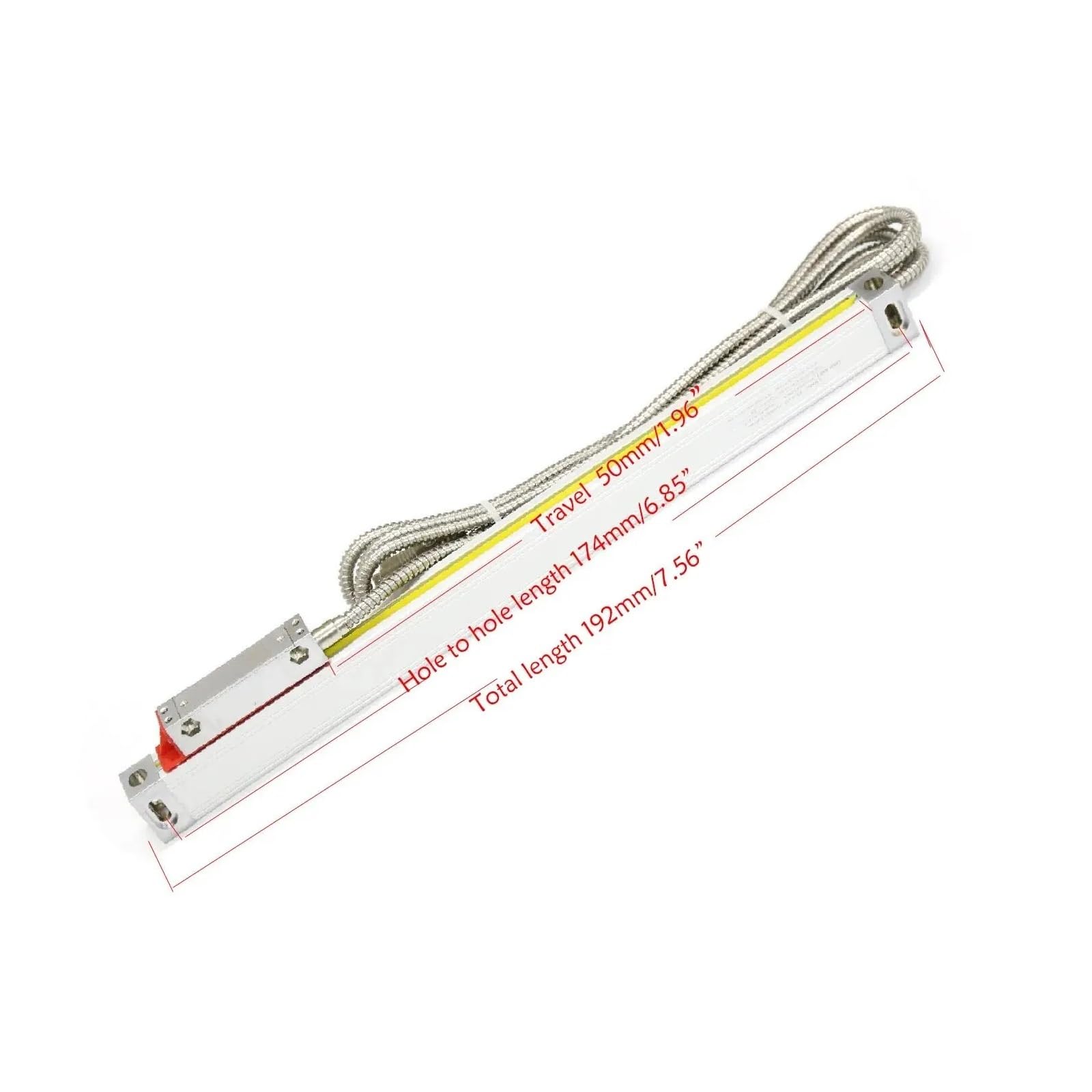 Linearer Skalen-Encoder Schlanke, hochpräzise 0,005 mm dünne lineare Drehbankskala TTL 50 100 150 200 250 300 350 mm 20 x 28 mm kleines lineares Encoder-Gitterlineal Präzisionsmessgitter(350mm travel