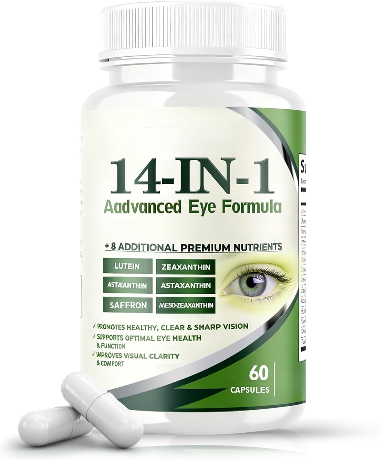 Ever Vision Formule oculaire avancée 14 en 1 pour améliorer la vision, 60 comprimés, 1 pièce