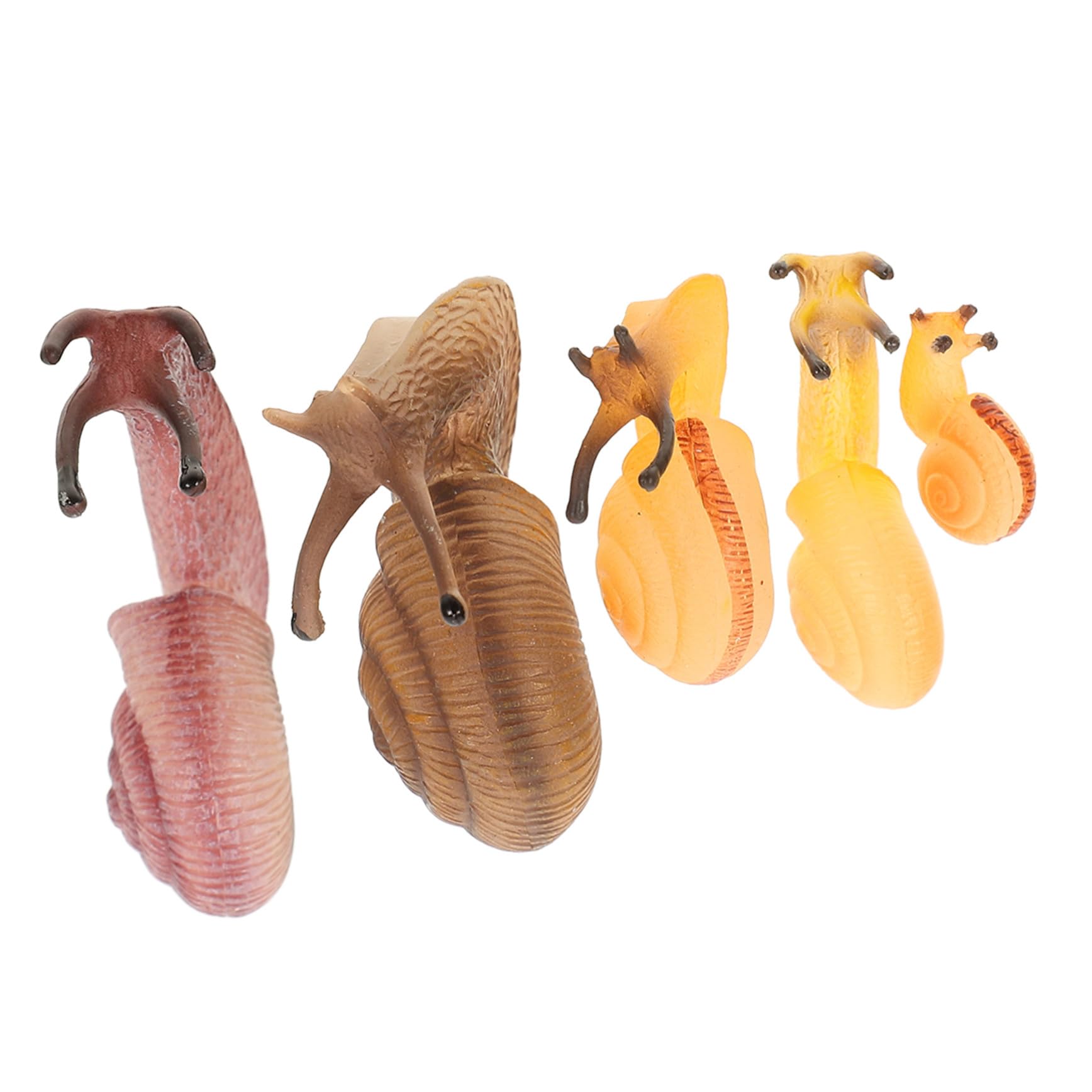 5 Pezzi Figurine Animali Lumaca, Simulation Animal Figure Realistica, Plastico, Decorativa, per Balcone e Giardino, per Bambini