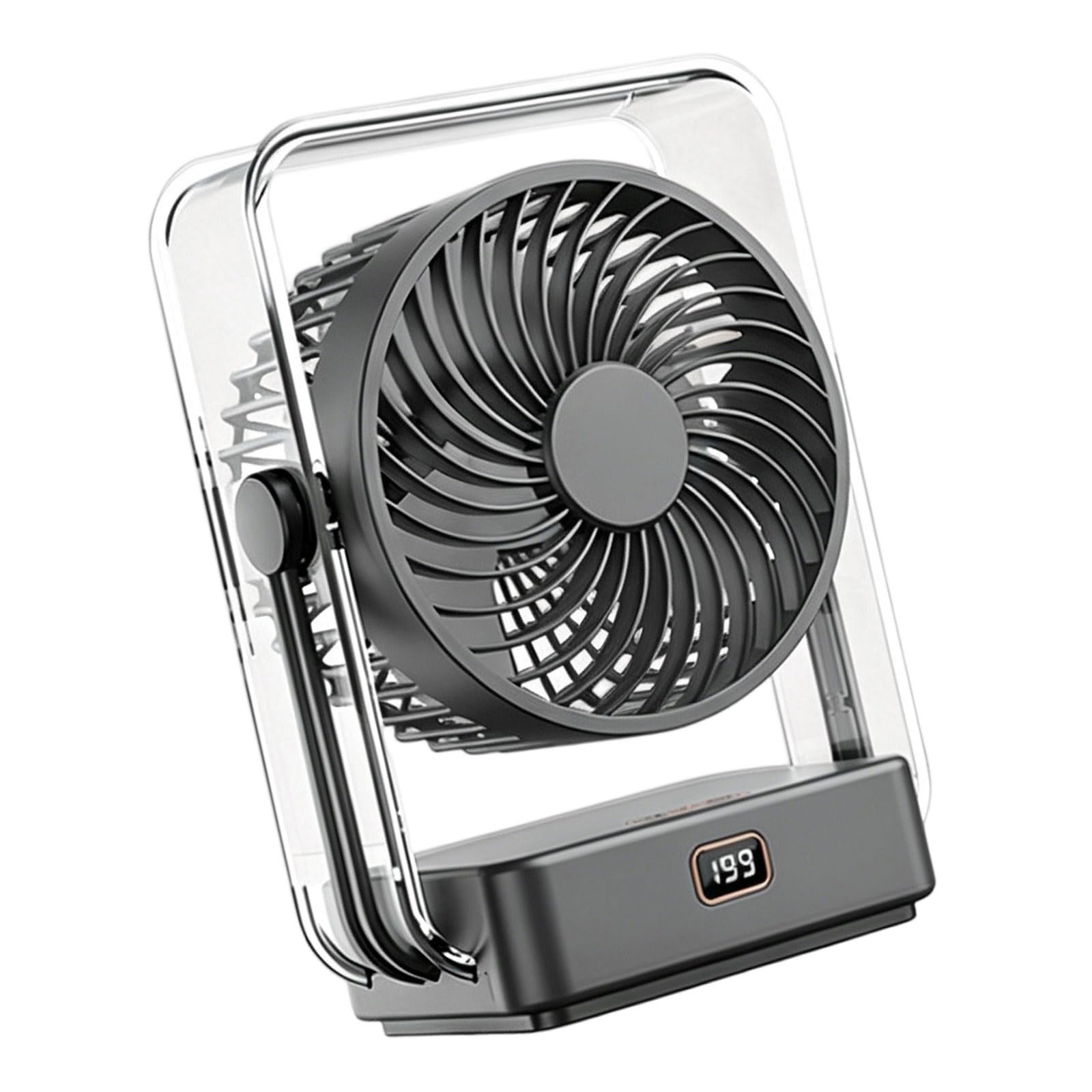 Obotsnoi Portable Desktop Fan USB Rechargeable Desk Outdoor Desk Fan Adjustable Head 199 Speed Portable Desktop for Bedroom Usb Rechargeable