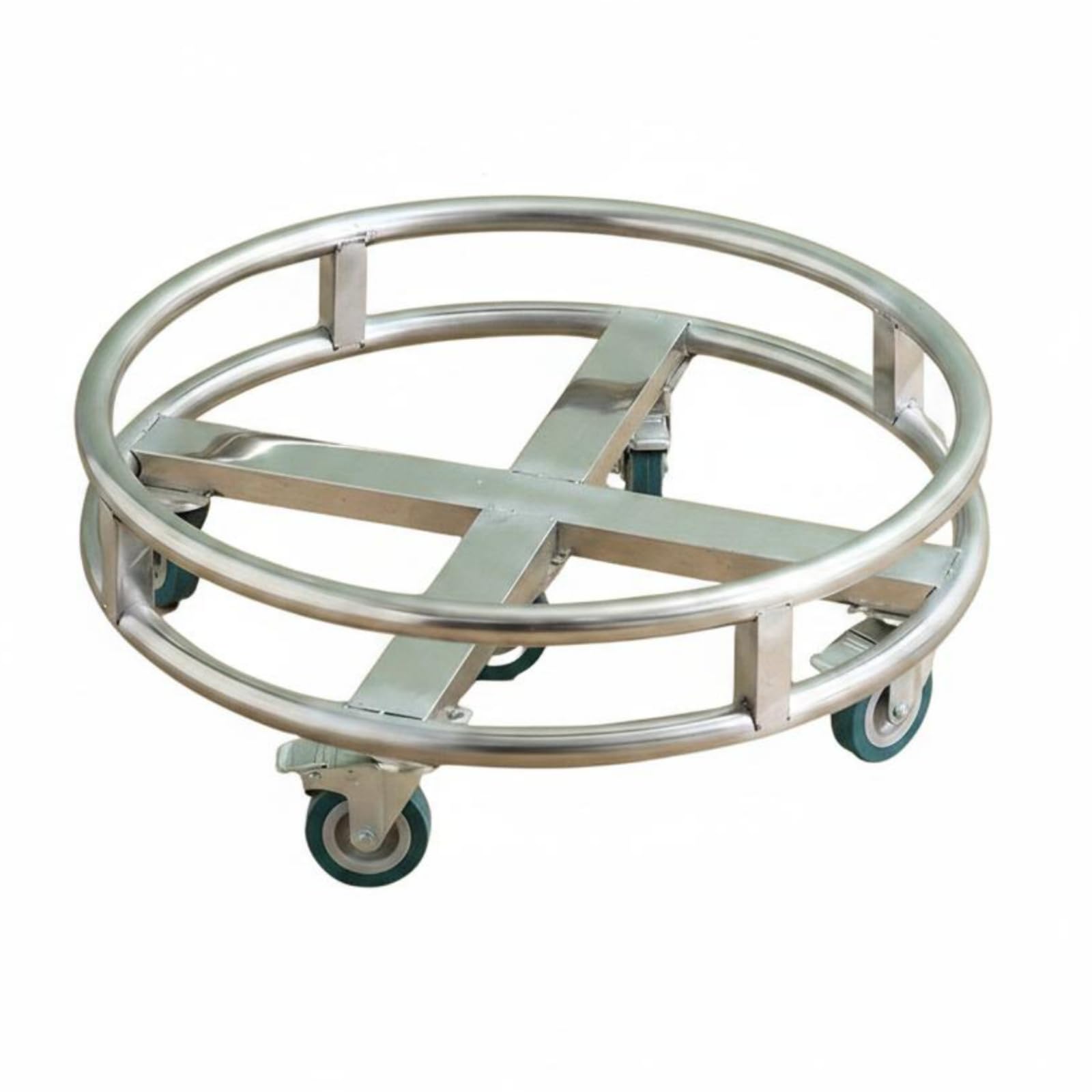 predolo Supporto Mobile in Acciaio Inox Robusto Carrello Portapentola Resistente Attrezzatura su Ruote per Ristoratori, 32 Cm, con Freno