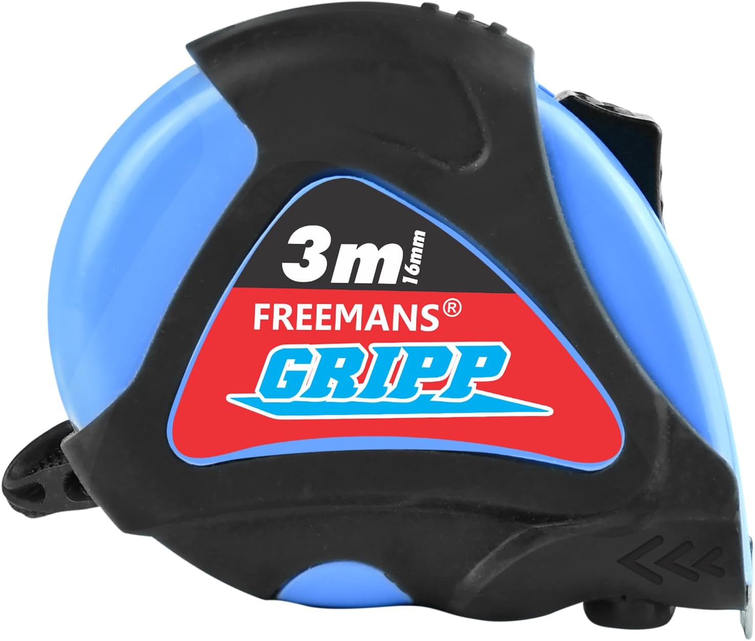 FREEMANS GRIPP 3m:16mm Steel Inchi Measuring Tape - 3m (Blue) with Rubberized Unbreakable ABS case || Pause Button || Click Action Front Lock and Belt Clip