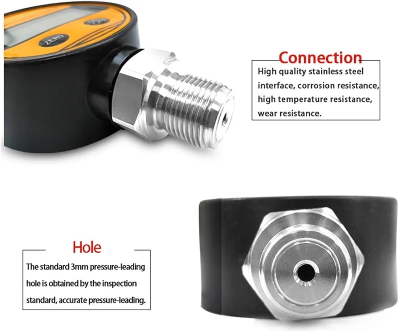 Digital Pressure Gauge Negative Pressure Switch Controller Pressure Sensor 304 Stainless Steel(M20-1.5)
