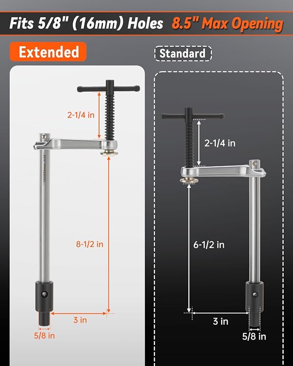 Turnirace Welding Table Clamps, 8.5 in Capacity, 5/8 in (16 mm) Holes by Turnirace - Image 2