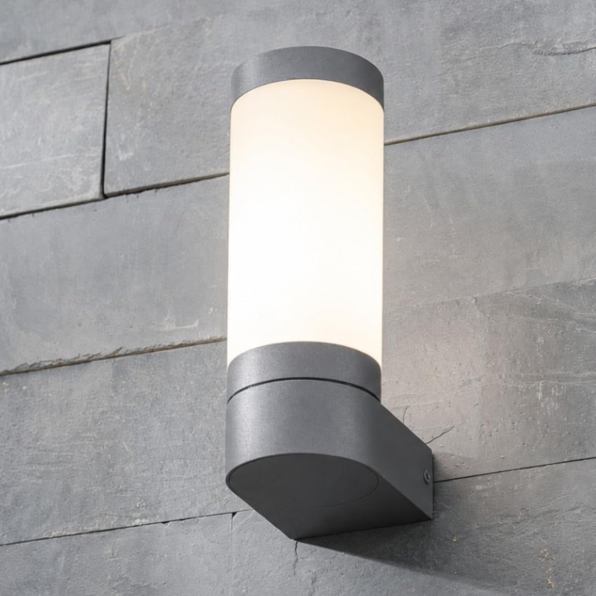 CGC Lighting Rome Anthracite Dark Grey E27 Outdoor Wall Light Opal Diffuser IP44