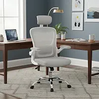 Cadeira De Escritório Ergonômica Giratória Presidente Malha Respirável Design Ergonômico G100 Boston Cinza Com Estofado Mesh Com Ajuste Lombar Luvinco