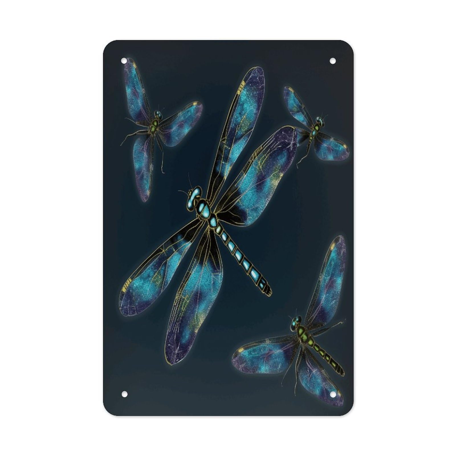 VstaDank Dragonfly Metal Tin Signs Personalized Wall Art Prints Decoration Art Poster Funny Vintage Tin Sign Iron Sheet Painting Metal Signboard Decor Painting for Wall Decor