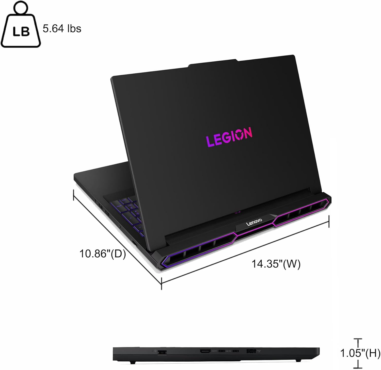 Lenovo Legion Pro 7 Gaming AI Laptop 16" WQXGA 2560x1600 OLED 240Hz AMD 16-core Ryzen 9 9955HX 32GB RAM 2TB SSD GeForce RTX 5070 Ti 12GB (Up to 992 AI Tops) Per-Key RGB Backlit Win11Pro ICP Hub - Image 9