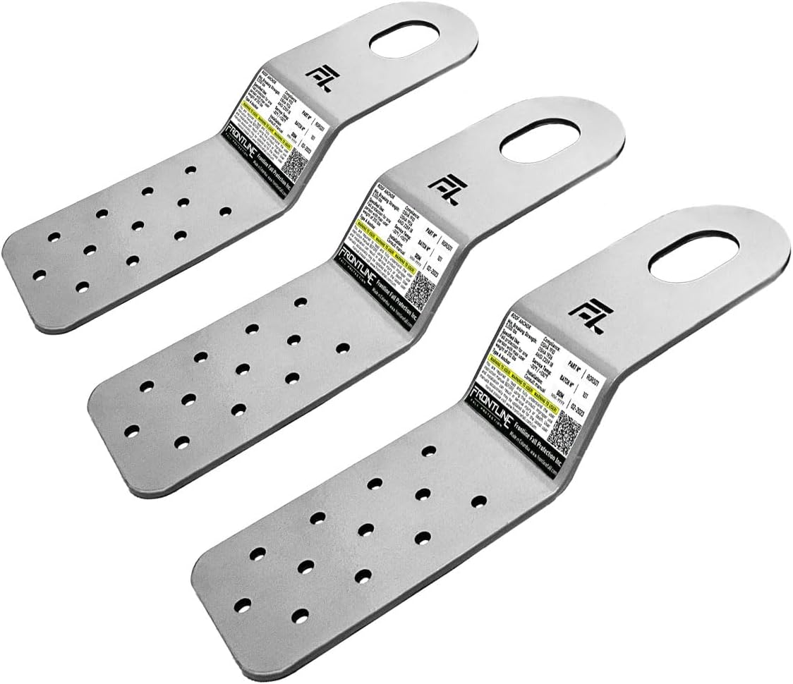 FRONTLINE FALL PROTECTION RORS01HDGResidential PitchFast Roof Anchor | ASTM Rated Steel | Lightweight and Easy Install in just Minutes | OSHA & ANSI Compliant (Pack 3)